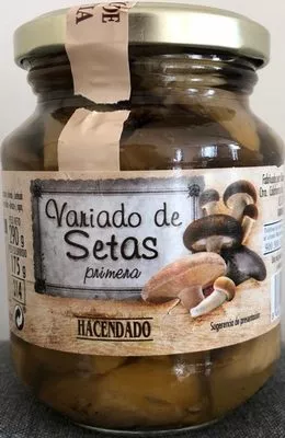 Variado de setas Hacendado 290 g neto, 175 g escurrido, 314 ml, code 8480000166036