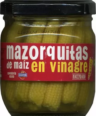 Mazorquitas de maíz en vinagre Hacendado 350 g (neto), 190 g (escurrido), 370 ml, code 8480000167767