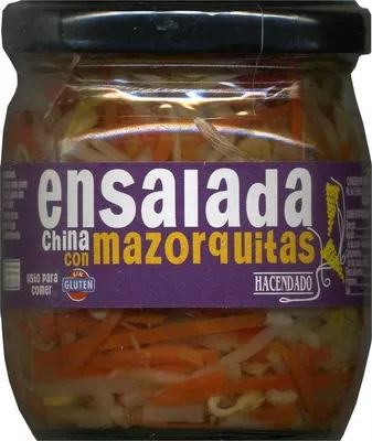 Ensalada china con mazorquitas Hacendado 345 g (neto), 190 g (escurrido), 370 ml, code 8480000167965