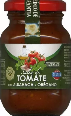 Salsa de tomate con albahaca y orégano Hacendado 300 g, 314 ml, code 8480000172839