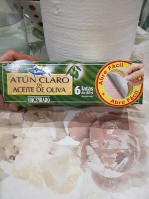 Atun claro en aceite de oliva Hacendado 6 latas de 80 gramos, code 8480000180025