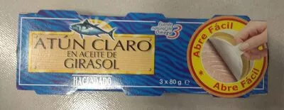 Atún en aceite de girasol Hacendado 3 x 80 g, code 8480000180926