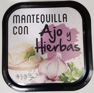 Mantequilla con ajo y hierbas Hacendado 100 g, code 8480000211798