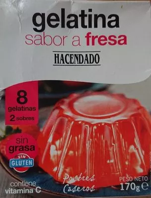 Gelatina fresa Hacendado 170 g, code 8480000323033