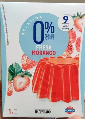 Gelatina fresa 0% azúcares Hacendado 26 g, code 8480000323675