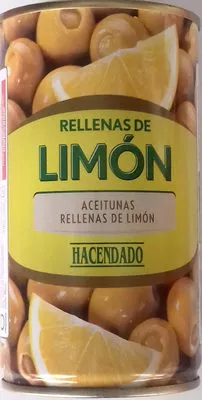 Aceitunas rellenas limón Hacendado 350 g neto, 150 g escurrido, 370 ml, code 8480000331267