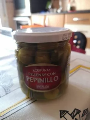 Aceitunas Verdes Deshuesadas Rellenas De Pepinillo Hacendado , code 8480000331328