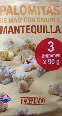 Palomitas de maiz con sabor a mantequilla Hacendado , code 8480000348326