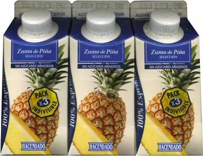 Zumo de piña exprimido refrigerado Hacendado 990 ml (3 x 330 ml), code 8480000399106