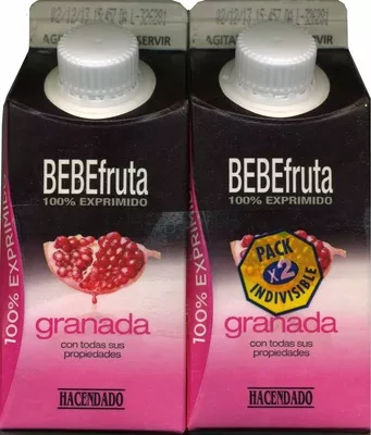 Bebe fruta 100% granada Hacendado 660 ml (2 x 330 ml), code 8480000399120