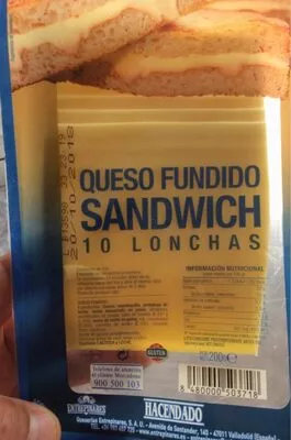 Queso fundido sandwich Hacendado 200g, code 8480000503718