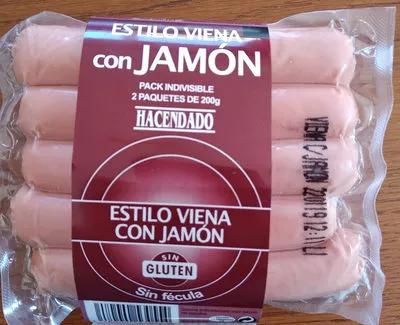 Salchichas estilo viena con jamon hacendado 400g, code 8480000530554