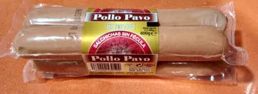 Salchichas sin fecula pollo pavo Hacendado 400 g, code 8480000530592