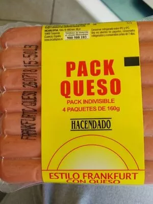 Salchicha estilo frankfurt con queso Hacendado 160 g, code 8480000531001