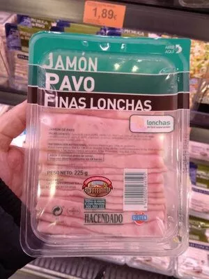 Jamón pavo finas lonchas Hacendado 225 g, code 8480000566195