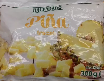 Piña trozos Hacendado 300 g, code 8480000610324