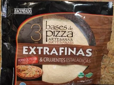 3 bases de pizza extrafinas Hacendado 420 g, code 8480000636485