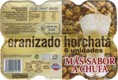 Granizado horchata Hacendado 1.200 ml (6 x 200 ml), code 8480000641724