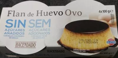 Flan de huevo sin azucares Hacendado 4 x 100 g, code 8480000682659