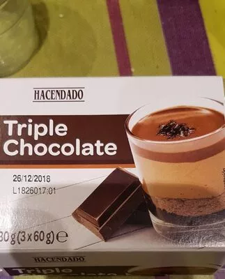 Postre triple chocolate Hacendado , code 8480000682789