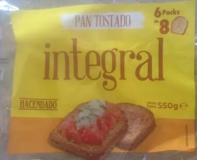 Pan tostado integral Hacendado 550 g, code 8480000822888