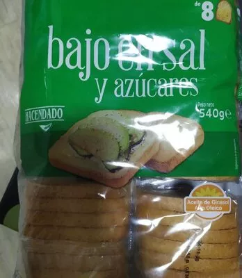 Pan tostado bj en sal y azúcares Hacendado 540 g, code 8480000823151