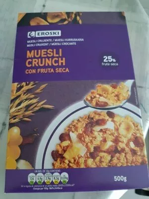 Muesli crunch con fruta seca Eroski 500 g, code 8480010000290