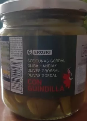 Aceitunas gordal con guindilla Eroski , code 8480010000535