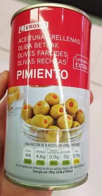 Aceitunas rellenas de pimiento Eroski 350 g, code 8480010005516