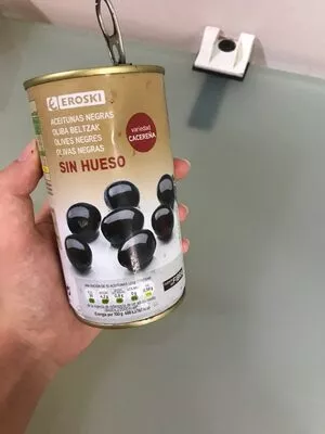 Aceitunas negras sin hueso Eroski , code 8480010034349