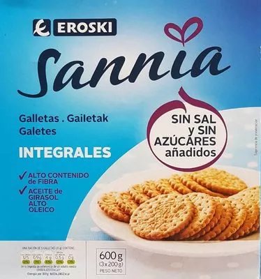 galletas Eroski sin sal y sin azúcares añadidos Eroski 600 g, code 8480010053791