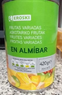 Frutas variadas en almíbar Eroski 420 g, code 8480010063257