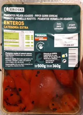 Pimientos rojos asados enteros Eroski , code 8480010074765