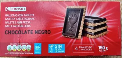 Galletas con tableta chocolate negro Eroski , code 8480010075946