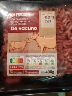 Carne picada 100% vacuno  , code 8480010075991