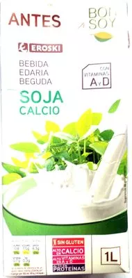 Bebida soja calcio Eroski 1L, code 8480010078589