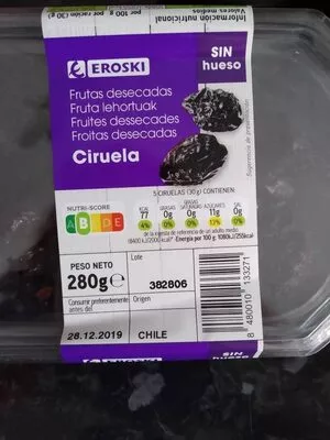 Frutas desecadas Ciruela Eroski 280 g, code 8480010133271