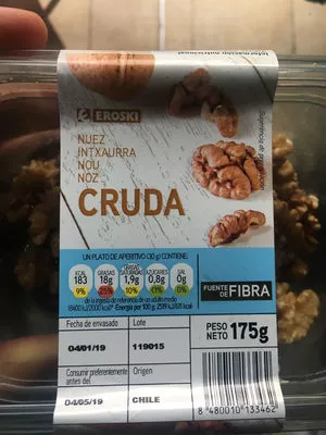 Nuez cruda Eroski 175g, code 8480010133462