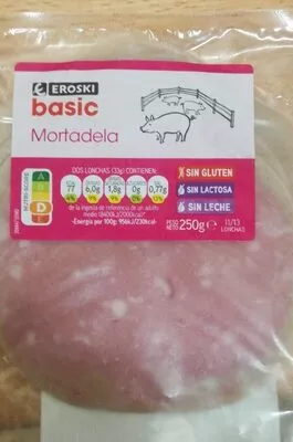 Mortadela Eroski 250 g, code 8480010137613