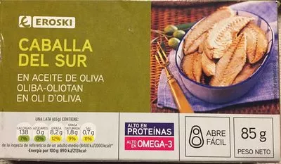 Caballa del sur en aceite de oliva Eroski 85 g, code 8480010141610