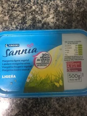 Sannia Margarina ligera vegetal Eroski , code 8480010157932