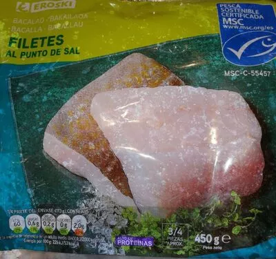 Filetes de bacalao al punto de sal Eroski 450 g, code 8480010160864