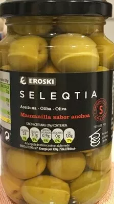 Aceituna manzanilla sabor anchoa Eroski , code 8480010164572