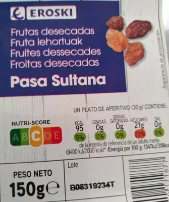 Pasa sultana Eroski 150 g, code 8480010171877