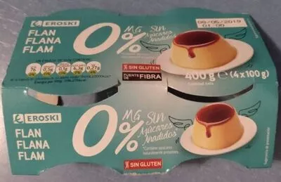 Flan 0% azúcares Eroski 4 x 100 g, code 8480010187410