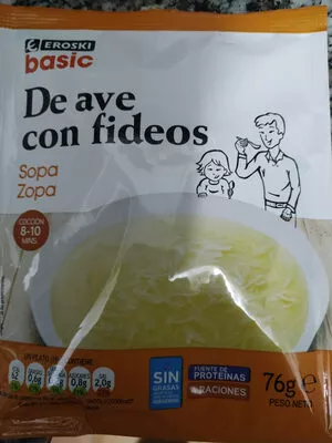 Sopa De Ave Con Fideos Eroski 76g, code 8480010187519