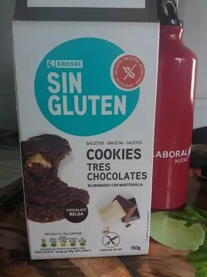 Sin gluten - Cookies tres chocolates Eroski , code 8480010189278