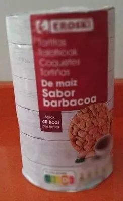 Tortitas de maíz sabor barbacoa Eroski 125 g, code 8480010193091