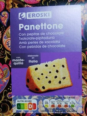 Panettone relleno de pepitas de chocolate Eroski , code 8480010194302