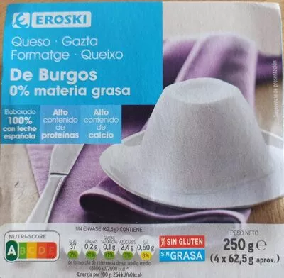 Queso de Burgos 0% materia grasa Eroski 250 g, code 8480010194647